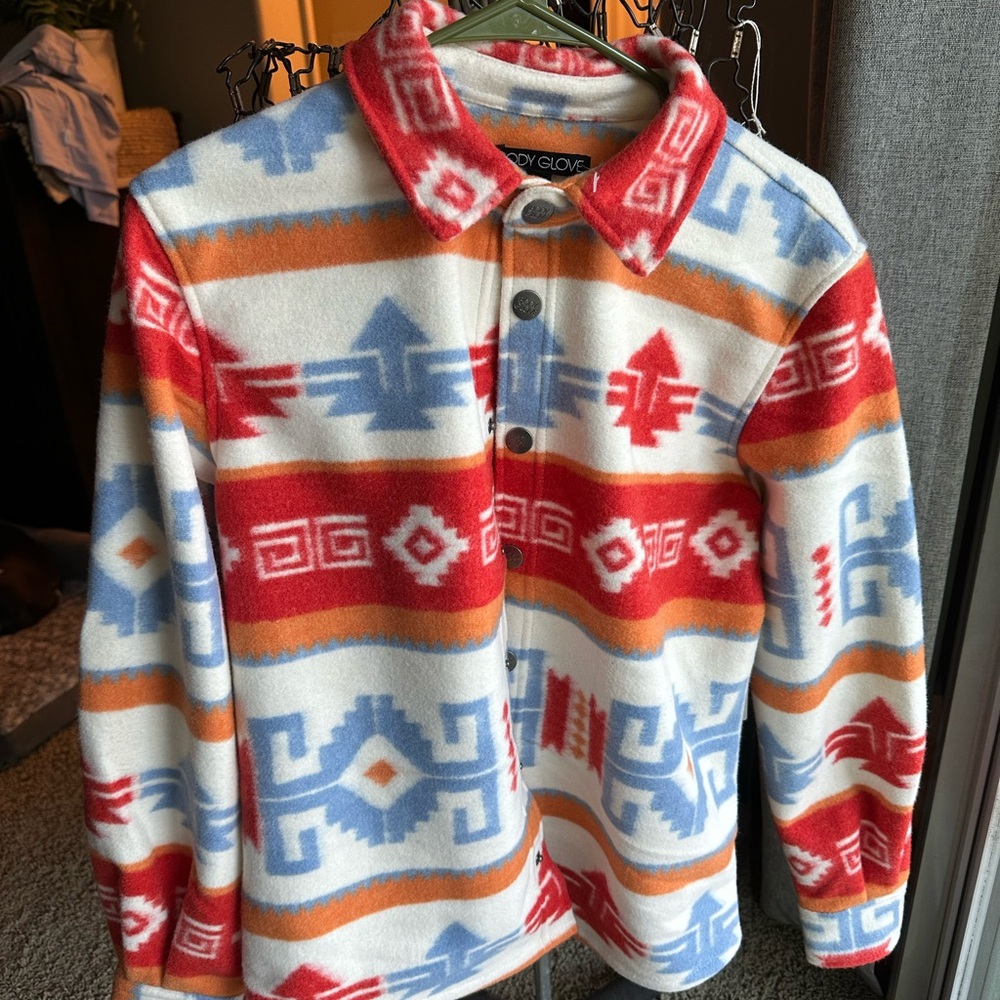 Colorful Patterned Fleece Jacket - Picture 1 of 5